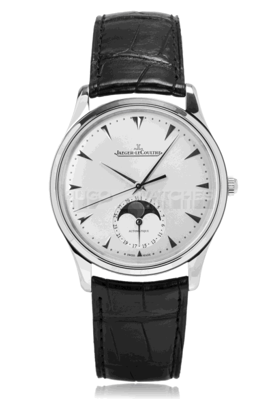 Jaeger LeCoultre Master Silver Dial Swiss Automatic Black Leather Strap