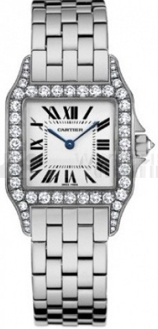 Cartier Santos WF9004Y8 Ladies Silver Swiss ETA Quartz 