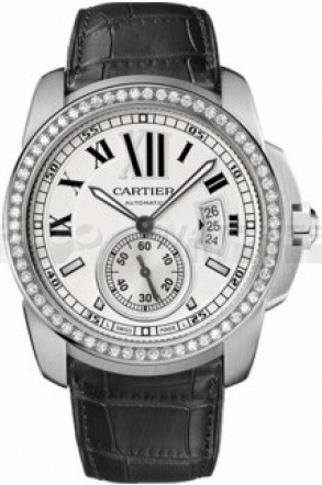 Cartier Callibre De Cartie WF100003 Mens Automatic Silver White Swiss ETA 2824