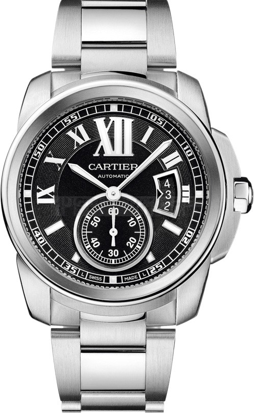  Cartier Callibre De Cartie W7100016 Mens Automatic Black Swiss ETA 2824