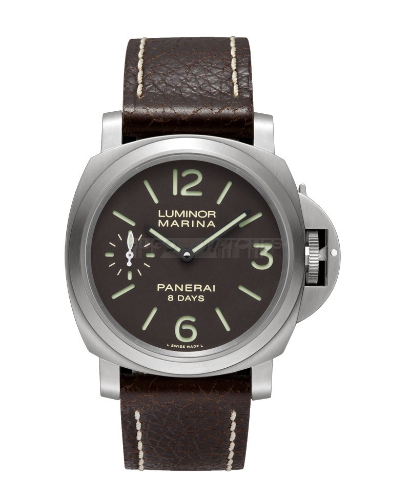 Panerai Luminor Marina 8 Days Titanio Mechanical Brown Dial Mens Watch PAM00564