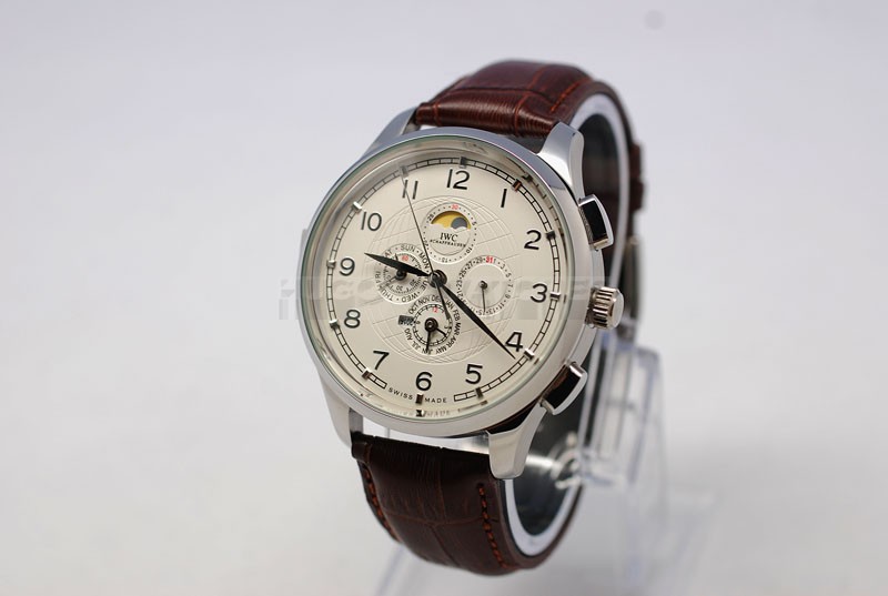 Replica Portuguese Grande Complication IWC 45mm Swiss Watch Brown Leather Band20879