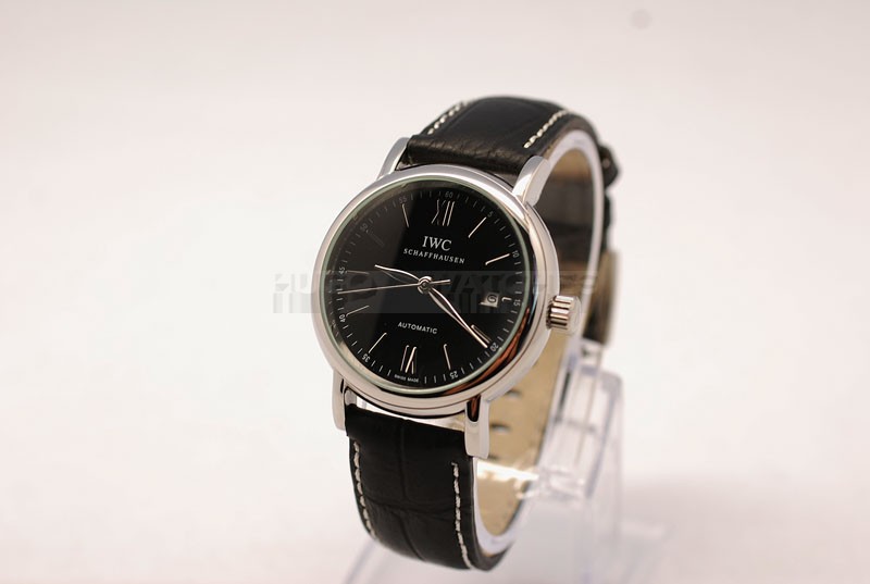 Ingenieur IWC Swiss Schaffhausen Replica 42.5MM Black Leather Band20899