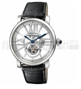 Cartier Rotonde W1580031 Mens Automatic Silver White Swiss ETA 2824