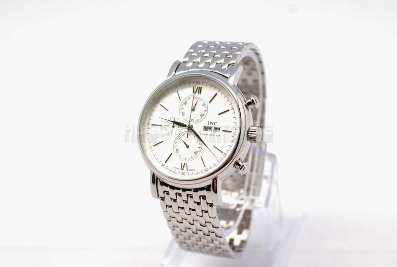 IWC Portofino Chronograph Watch 42mm Replica White Dial 20895