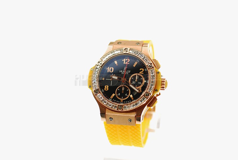 Swiss Hublot Big Bang Replica Chronograph 44mm 18k King Gold Diamond Bezel20538