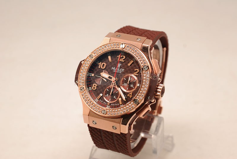 Swiss Hublot Big Bang replica Brown 48mm 18k King Gold Diamond Bezel20479