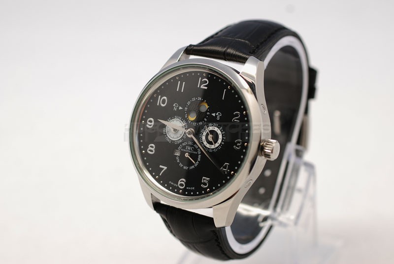 Big Pilot's IWC Swiss Replica 46mm Perpetual Calendar Edition Black Leather Band 20887