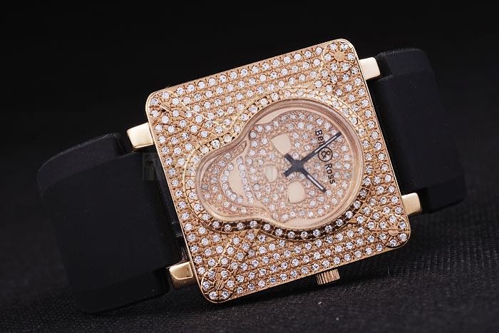 Replica  Airborne BR01 672 Red Gold Diamonds-br30