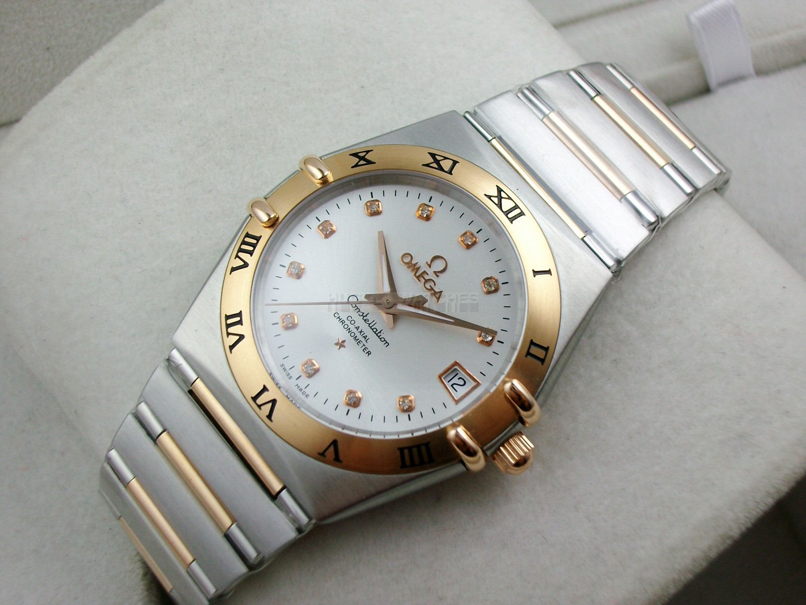 Omega Constellation Chronometer Swiss 2824 Ladies Automatic Rose Gold Roman Numeral Markers