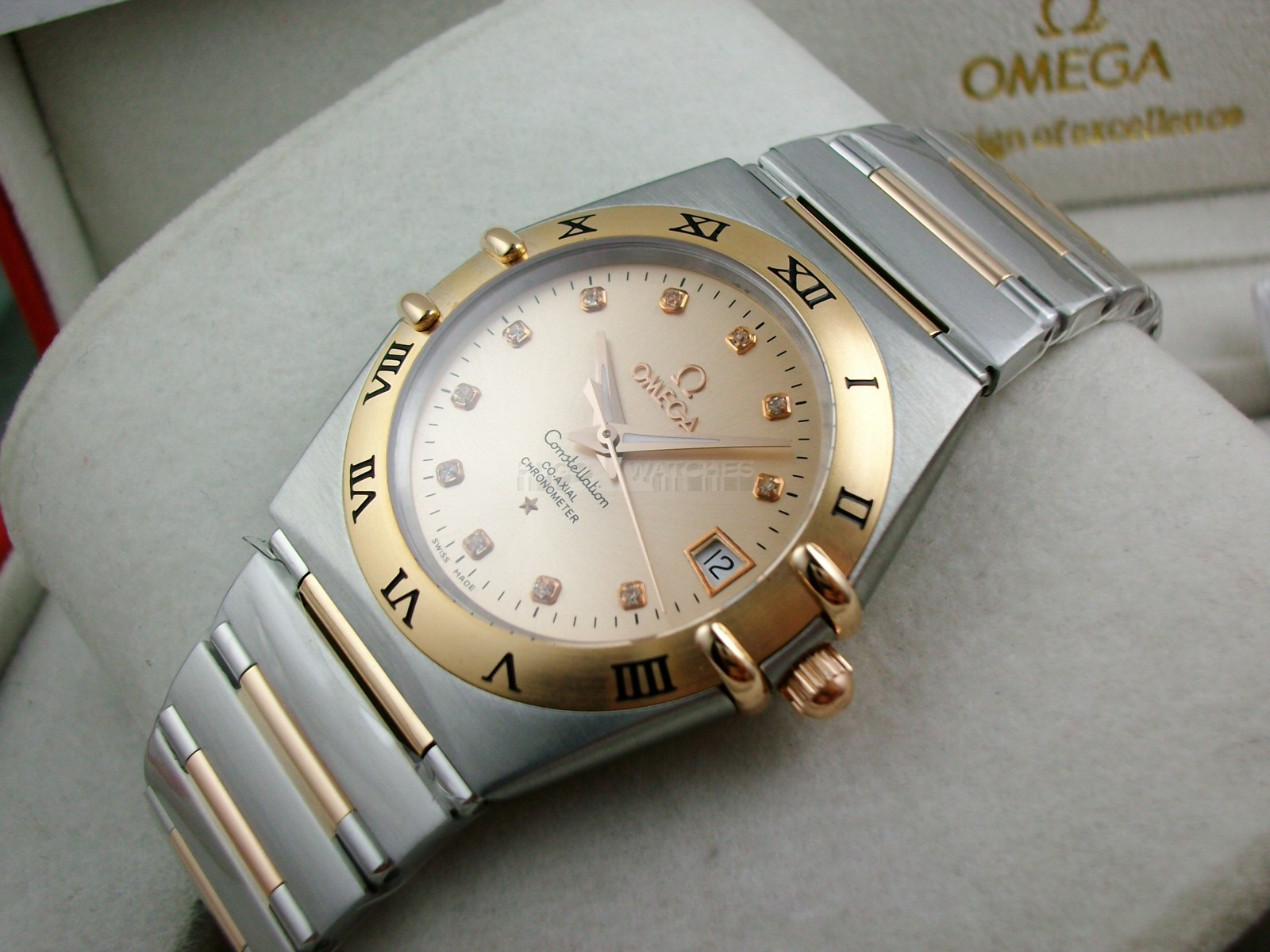 Omega Constellation Chronometer Swiss 2824 Ladies Automatic Rose Gold Roman Numeral Markers