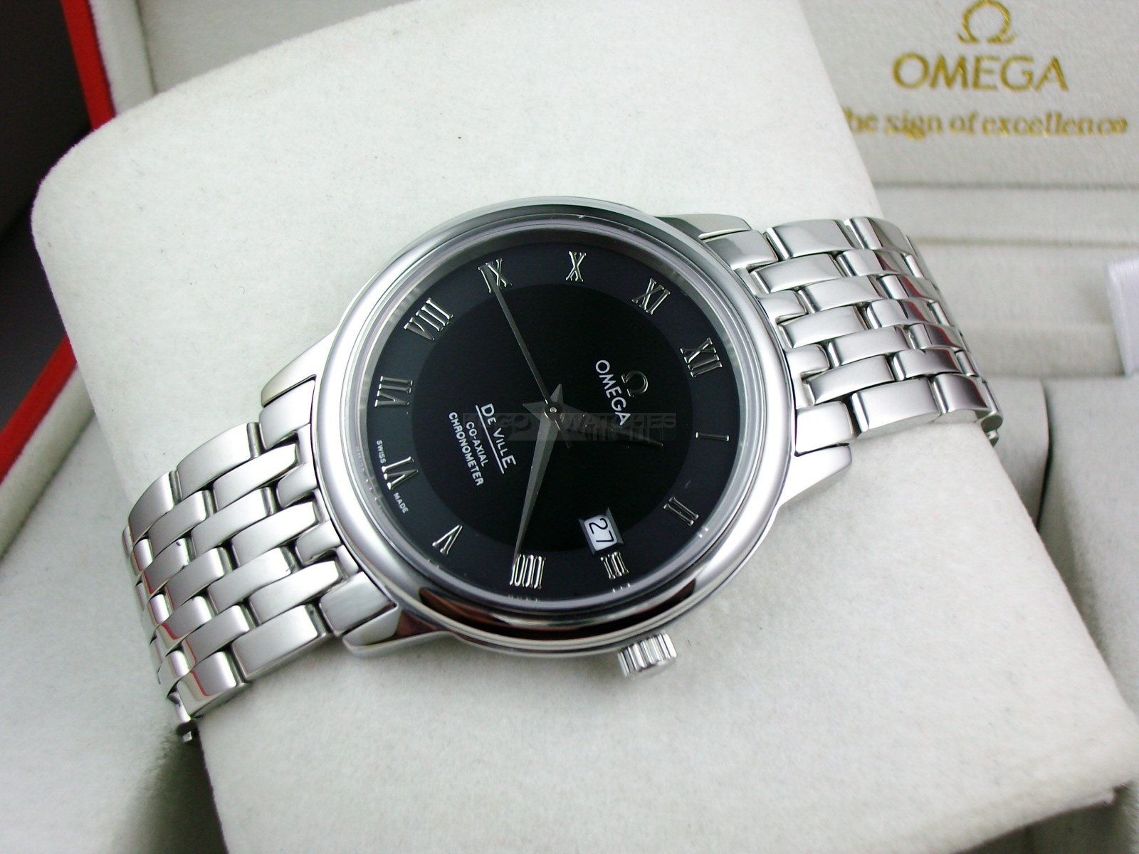 Omega De Ville Swiss 2824 Mens Automatic Black Dial Roman Markers