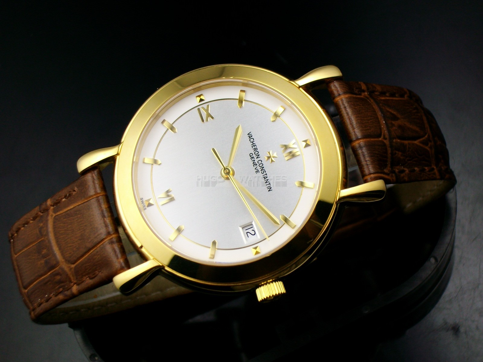 Vacheron Constantin Patrimony Swiss 2824 Automatic White Dial Stick Markers Gold