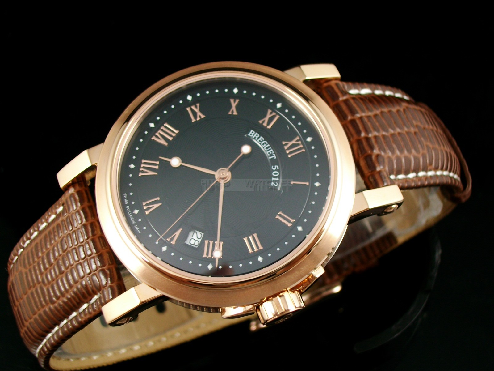 Breguet Classique Swiss 2824 Automatic Black Dial Rose Gold