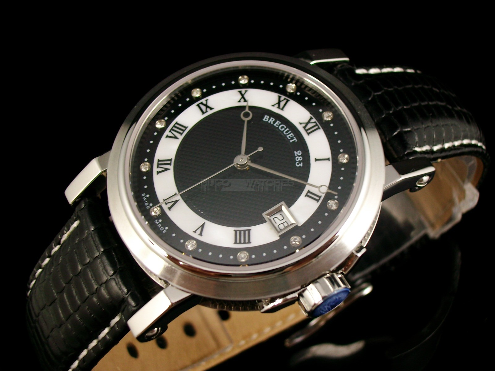 Breguet Classique Swiss 2824 Automatic Black White Dial 