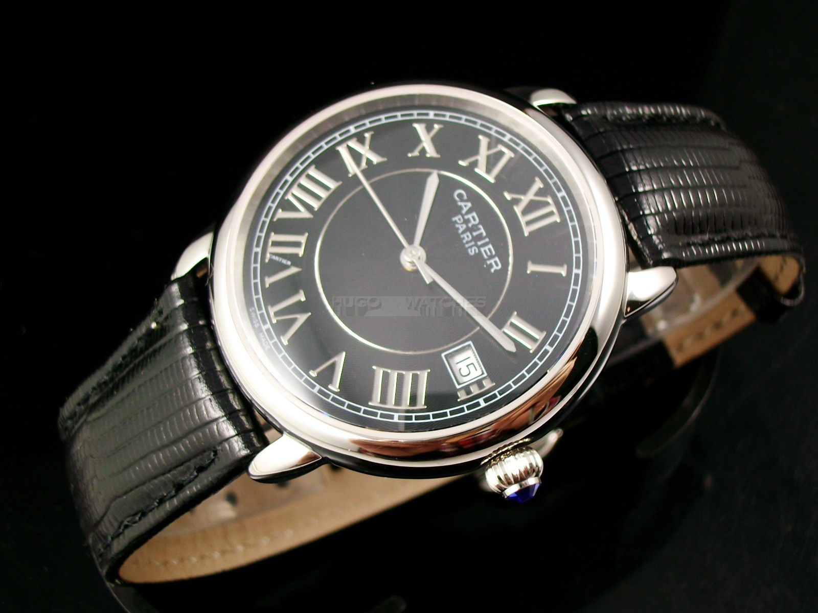 Cartier Ronde Solo Swiss 2824 Automatic Black Dial Roman Numeral Markers