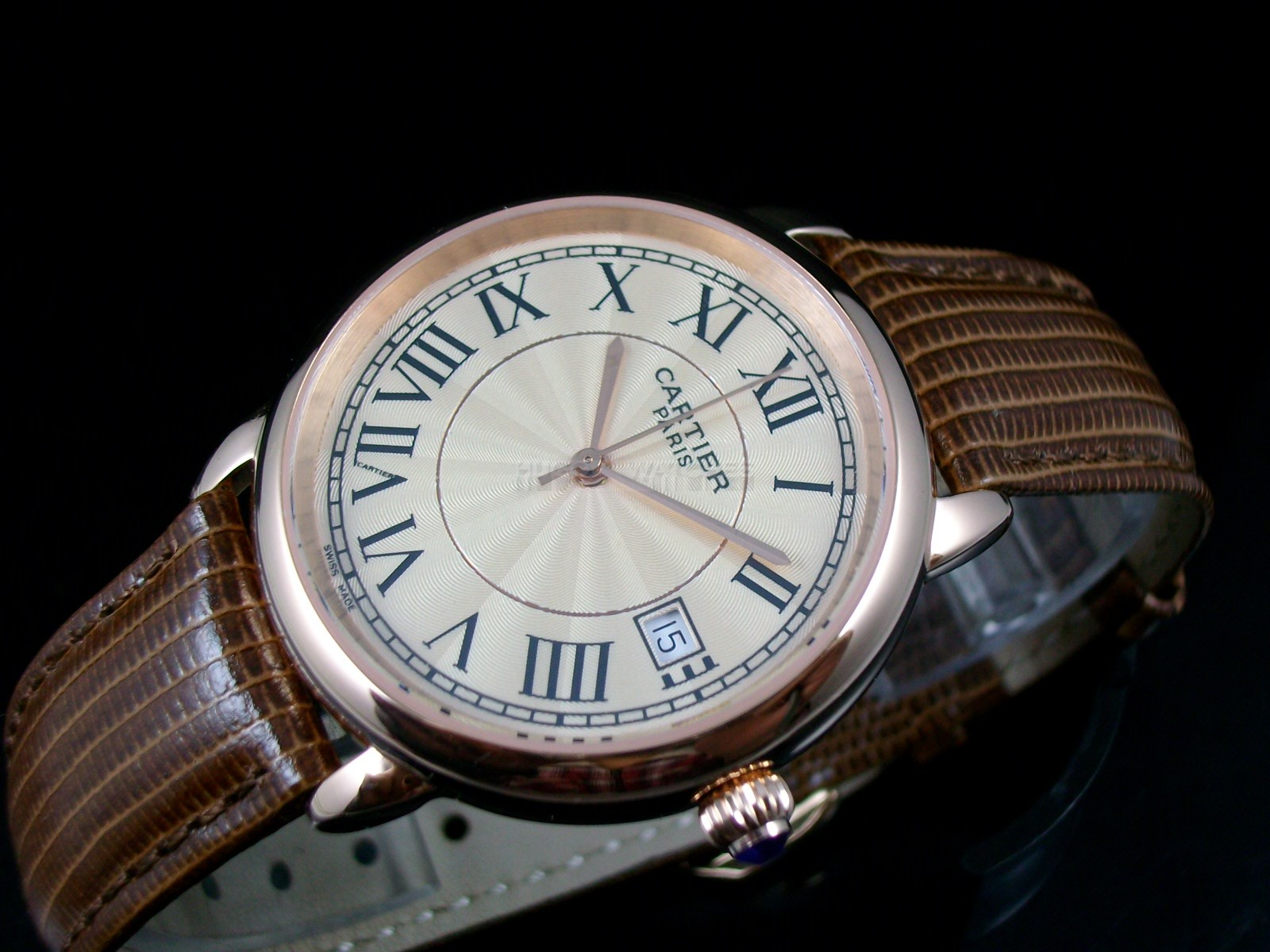 Cartier Ronde Solo Swiss 2824 Automatic White Dial Roman Numeral Markers Rose Gold