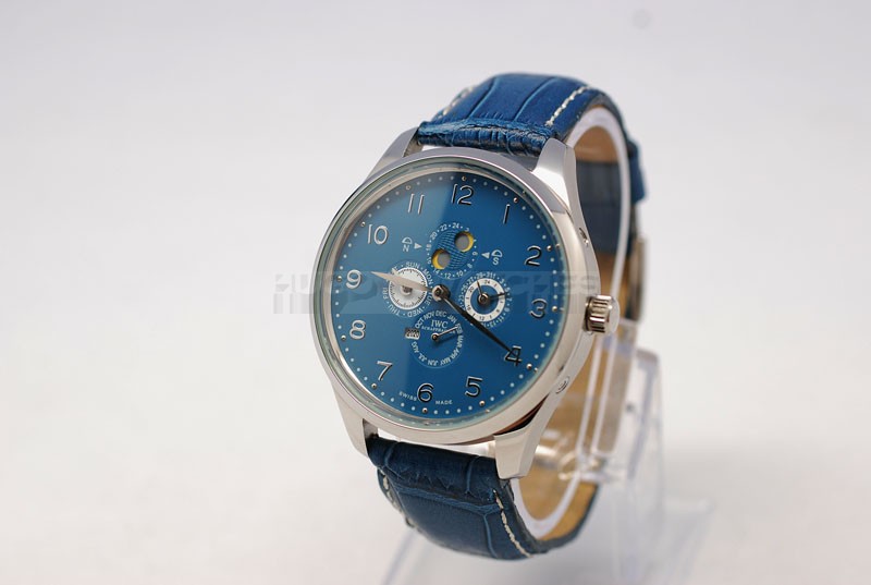 Big Pilot's IWC Swiss Replica 46mm Perpetual Calendar Edition Blue Leather Band20885