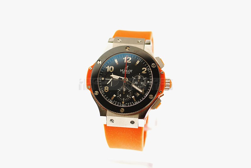 Swiss Hublot Big Bang Replica Chronograph 44mm Steel & Orange Strap20539