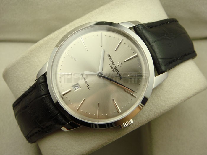 Vacheron Constantin Patrimony Swiss 2824 Automatic Grey Dial Stick Markers