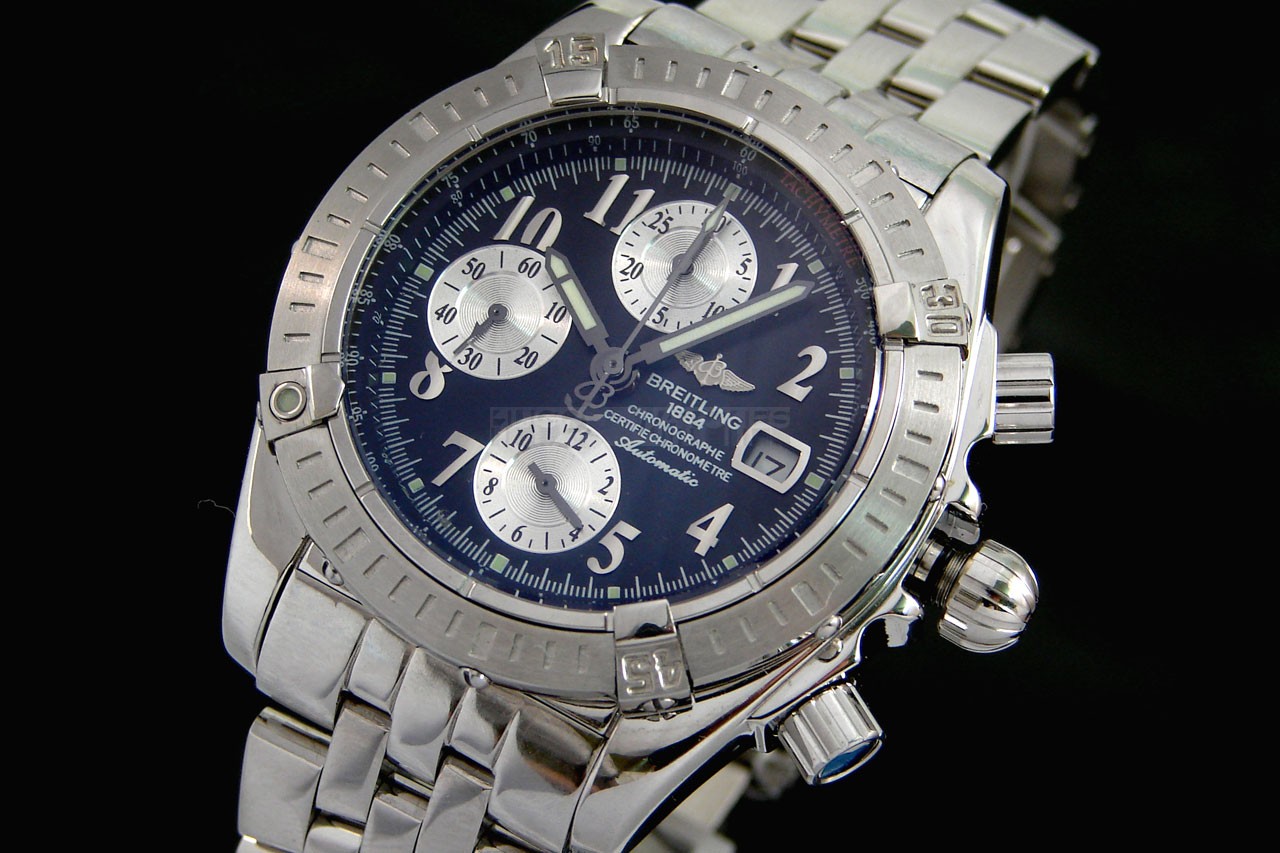 Breitling Chronomat Evolution Swiss 7750 Mens Automatic Blue Dial