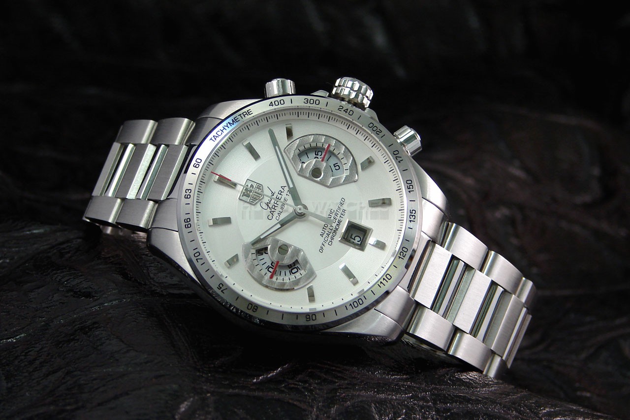 Tag Heuer Grand Carrera Swiss 7750 Mens Automatic White Dial