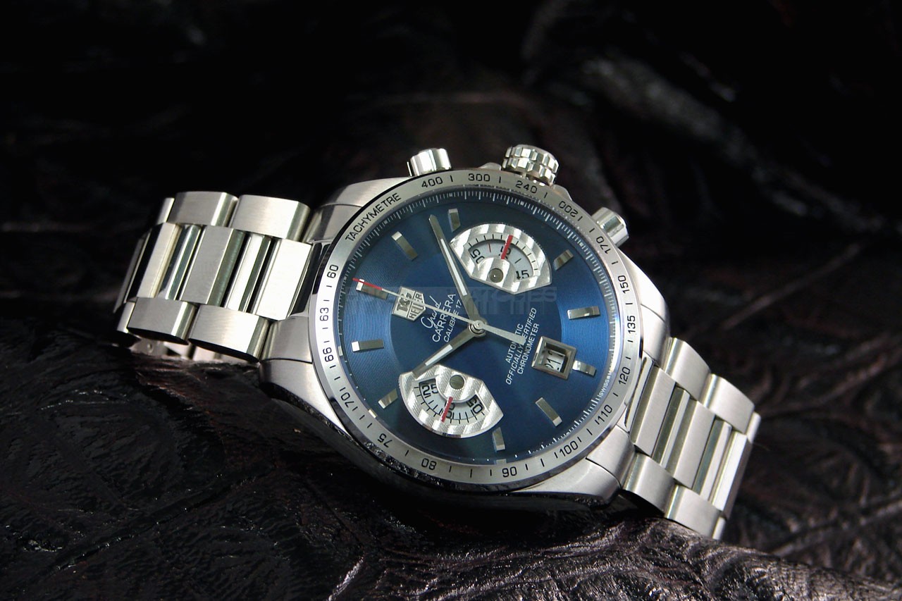 Tag Heuer Grand Carrera Swiss 7750 Mens Automatic Blue Dial