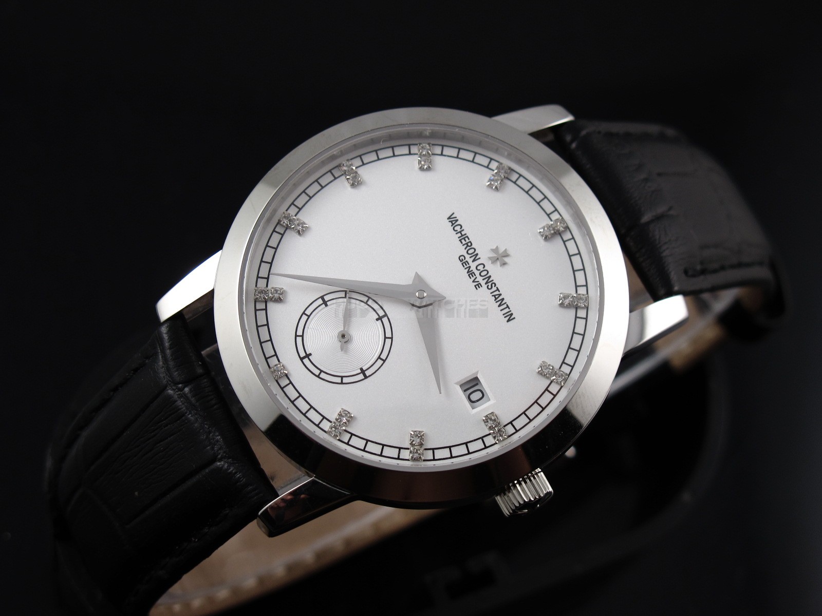 Vacheron Constantin Patrimony Swiss 2824 Automatic White Dial Sub-Dial Diamond Markers