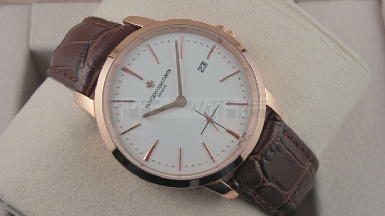 Vacheron Constantin Patrimony Cross Small Second Swiss 2824 Automatic Leather Strap-White