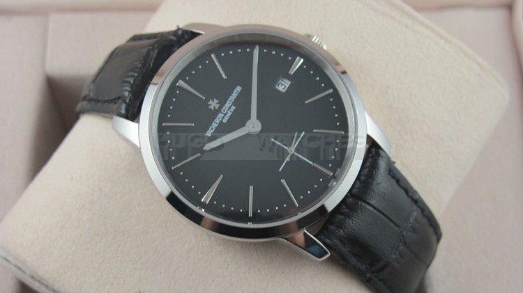 Vacheron Constantin Patrimony Cross Small Second Swiss 2824 Automatic Leather Strap-Black