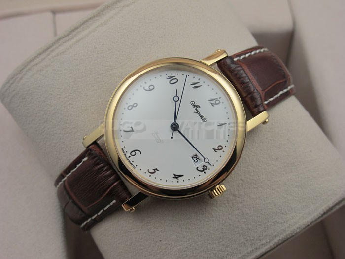 Breguet Classique 18K Gold Swiss 2824 Automatic White Dial 