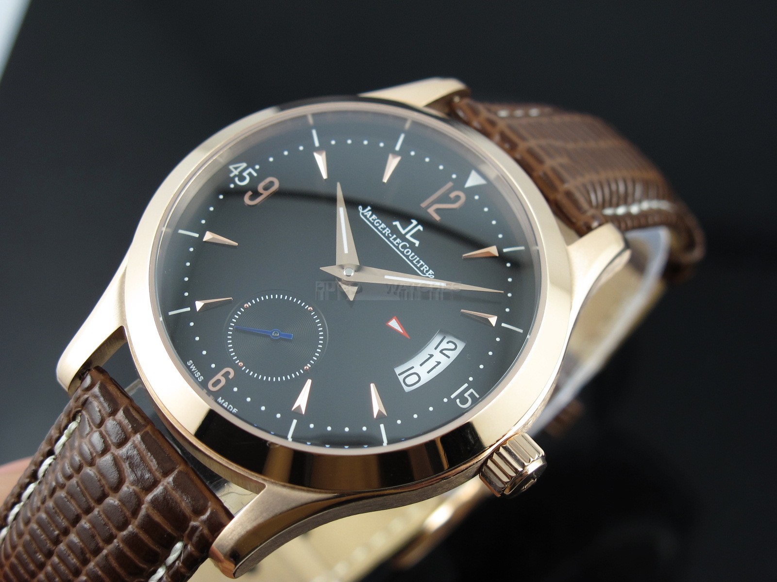 Jaeger LeCoultre Swiss 2824 Automatic Black Dial Rose Gold