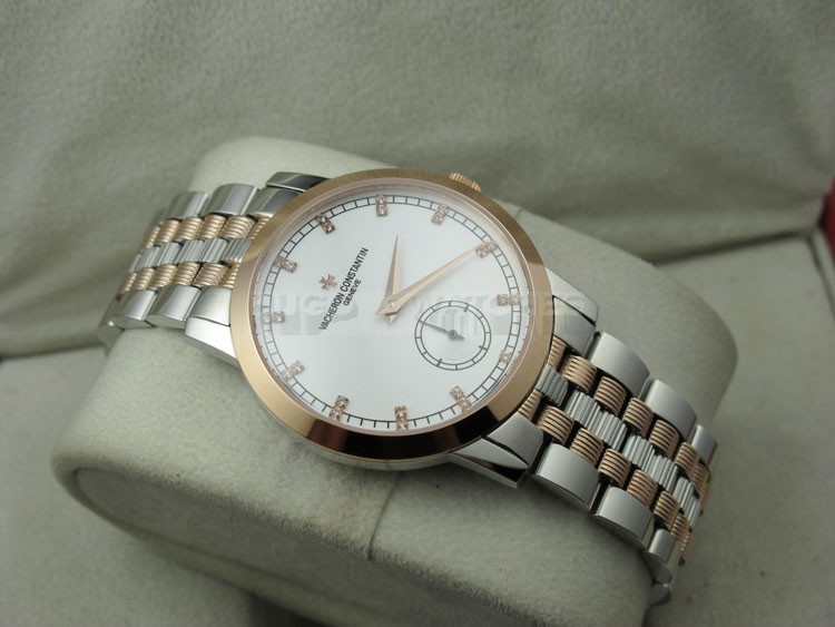 Vacheron Constantin Patrimony Diamond Marker Swiss 2824 Automatic Rose Gold-White