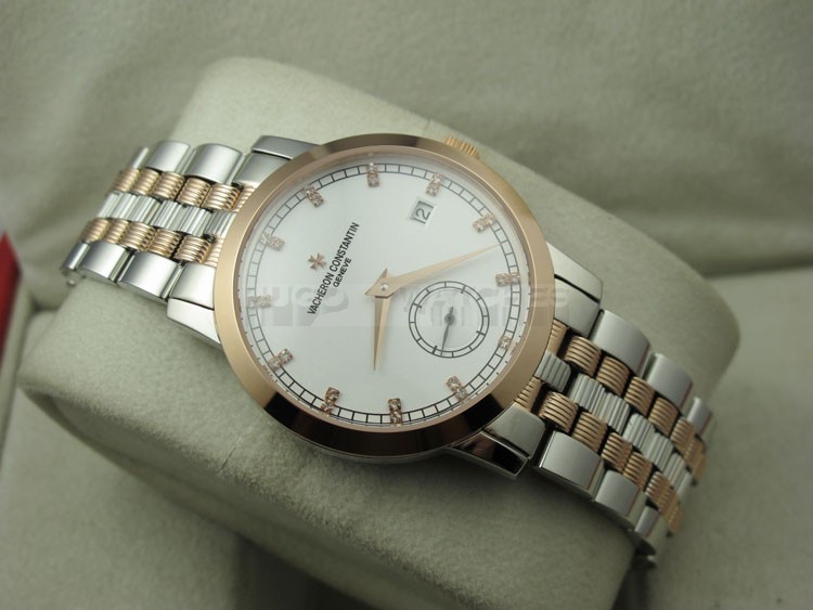 Vacheron Constantin Patrimony Diamond Marker Swiss 2824 Automatic Rose Gold-White