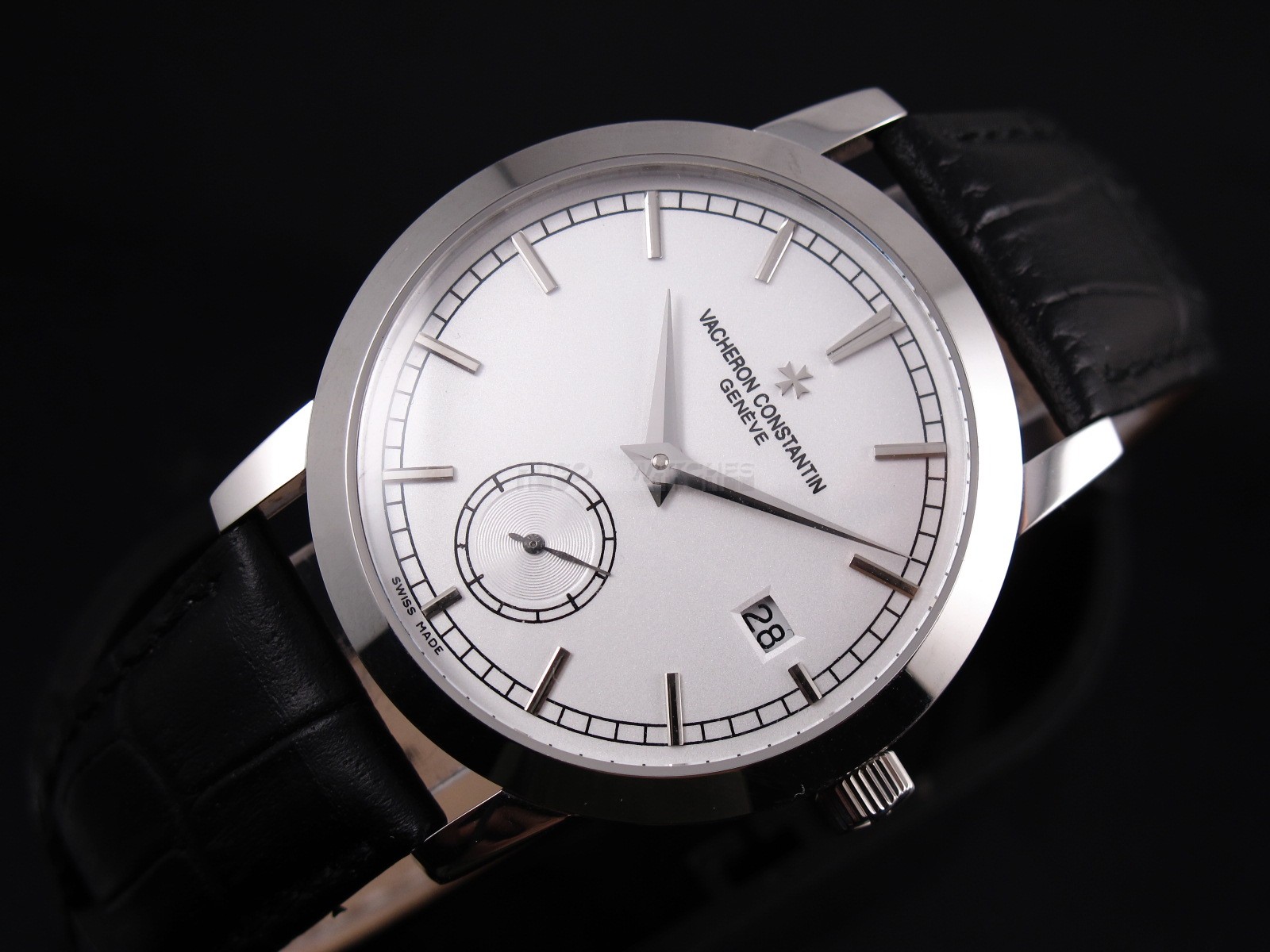 Vacheron Constantin Patrimony Swiss 2824 Automatic White Dial Sub-Dial Stick Markers 