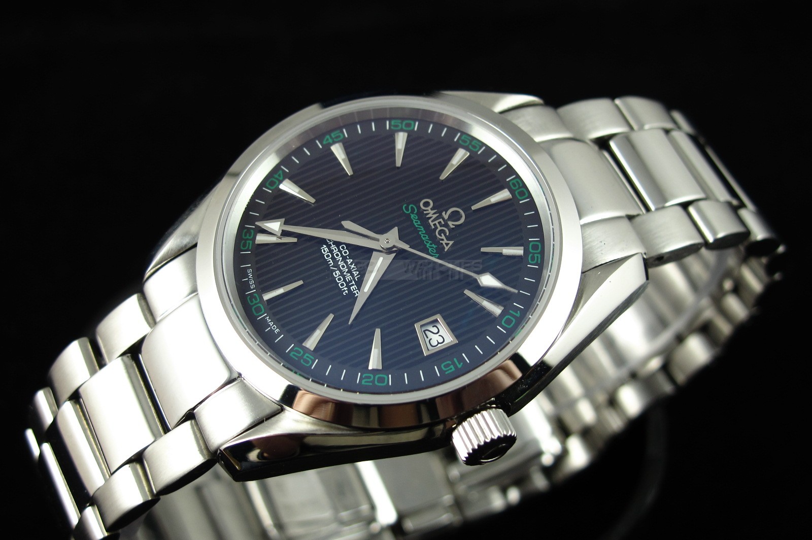 Omega Seamaster Swiss 2824 Mens Automatic Black Dial Triangle Markers