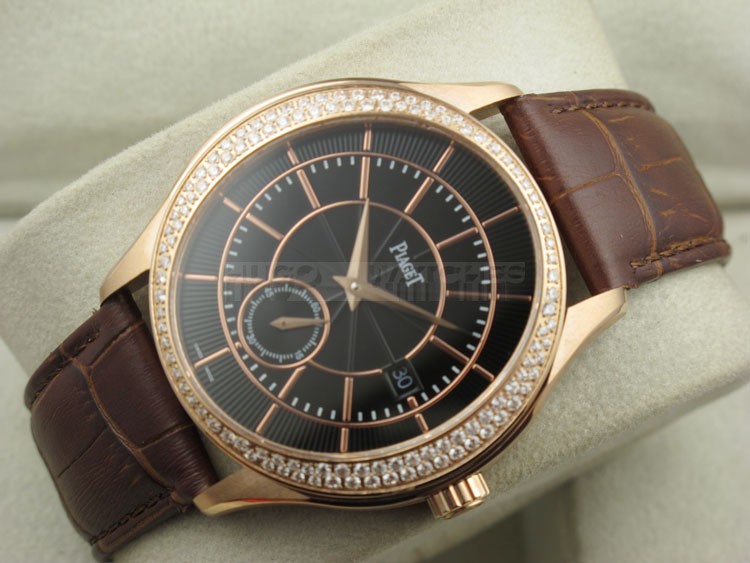 Piaget Altiplano Swiss 2824 Automatic Rose Gold Diamonds-Black Dial