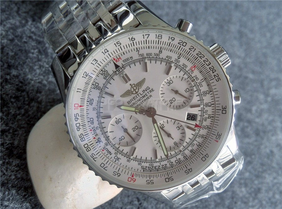 Breitling Navitimer Swiss Chronograph White Dial Index Hour Markers