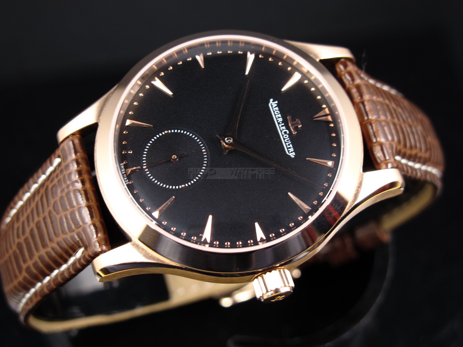 Jaeger LeCoultre Swiss 2824 Automatic Black Dial Rose Gold