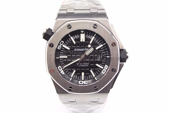 Royal Oak Offshore Black Dial Automatic Audemars Piguet Watch Stainless Steel Bracelet
