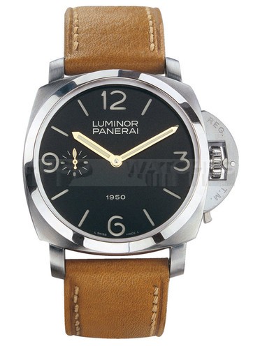 Panerai Luminor 1950 PM00127 Handwound Watch Brown Leather Strap