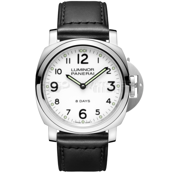 Panerai Luminor Base 8 Days Acciaio Mechanical White Dial Mens Watch PAM00561