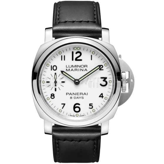 Panerai Luminor Marina 8 Days Acciaio Mechanical White Dial Mens Watch PAM00563