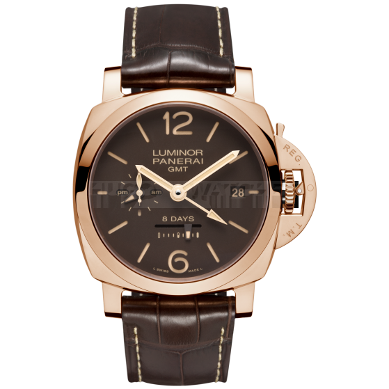 Panerai Luminor 8 Days GMT PAM00576 Replica Hand-Wound Watch 44MM