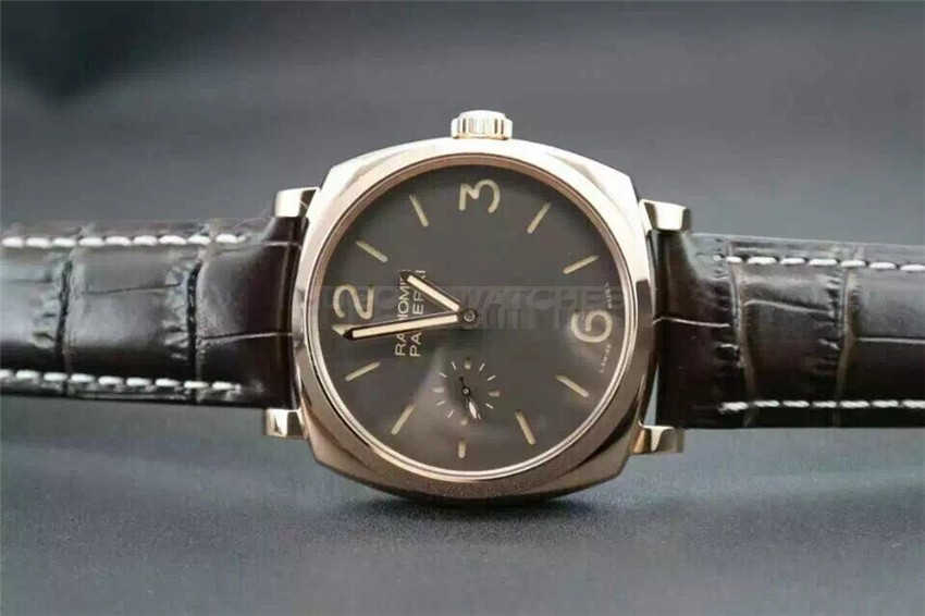 Panerai Radiomir Swiss Automatic Watch Gold Bezel-Leather Bracelet PAM00531