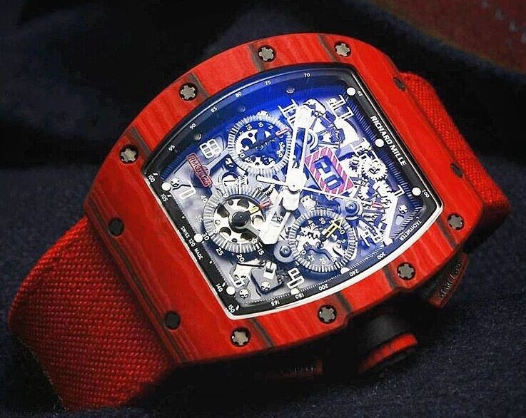 Richard Mille FlyBack Swiss Automatic Chronograph Red Strap  