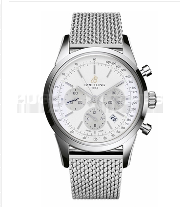 Breitling Transocean Chronograph Silver-white Dial Steel Bracelet