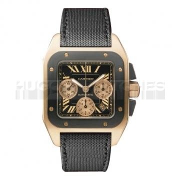  Cartier Santos W2020003 Mens Automatic Black Swiss ETA 2824