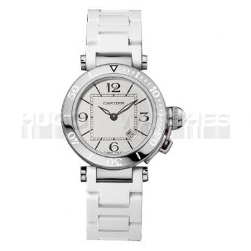 Cartier Pasha W3140002 Ladies Quartz White Swiss ETA Quartz 