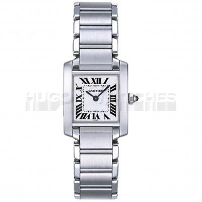 Cartier TANK W50012S3 Ladies Quartz White Swiss ETA Quartz